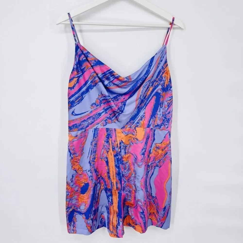 Louna Cowl Neck‎ Romper Marble Lg $220